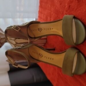 Alex- micro- suede green moss color heels